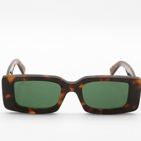 Off-White Arthur Havana Green Lens Rectangle Sunglasses OERI016 6455 NEW/NIB!! main image 11